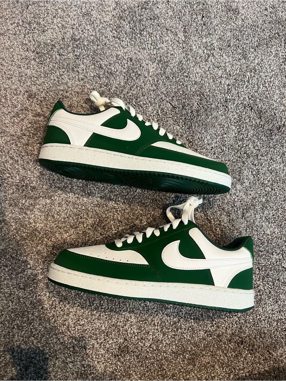 Nike Court Vision Low-Top Sneakers in Green and White